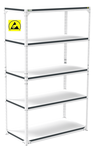 Raft depozitare ESD reglabil 1200x500x2000mm disipativ negru