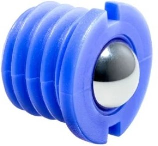 Su­ru­b de pre­siune cu guler POM albastru si bila locas frontal INOX M12 EH 22075.0612