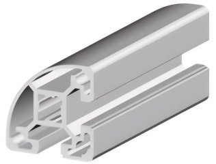 Profil aluminiu rotund industrial 40x40x90° LIGHT Canal 10
