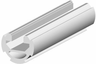 Profil aluminiu rotund standard industrial Ø28mm LIGHT Canal 10
