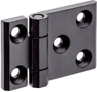 Balamale INOX negre cu o aripa prelungita si gaura de montaj suplimentara b1=63 mm EH 25162.0155