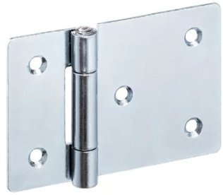 Balamale cu o aripa prelungita cu gauri pentru surub inecat din tabla zincata b1=90 mm EH 25165.2080