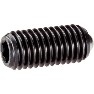 Şuruburi de presiune, cu bilă liberă și locaș hexagonal/oțel automat, forța arcului standard | d1=M5 | 22031.0005
