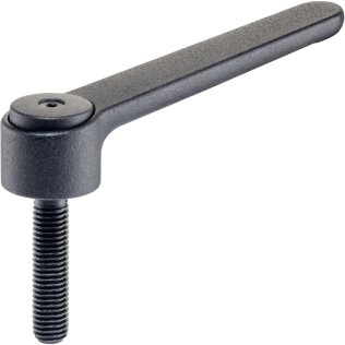 Manete de fixare ajustabile drepte , cu şurub | d1=40 mm / d2=M12 / l1=50 mm / negru | 24441.0535