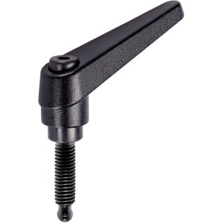 Manetă de fixare ajustabilă, cu șurub de fixare/cu bilă | d1=18 mm / d2=M8 / l1=40 mm / negru | 24410.3374