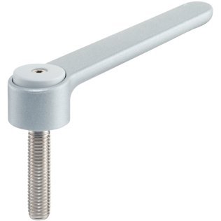 Manete de fixare ajustabile drepte , cu șurub, oțel inoxidabil | d1=32 mm / d2=M12 / l1=50 mm / argintiu | 24441.1705