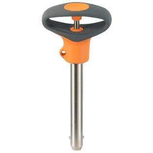 Ştifturi opritoare cu bilă, autoblocant, cu mâner elastic | d1=10 mm / l1=20 mm / Oțel inoxidabil 1.4305 | 22370.0744