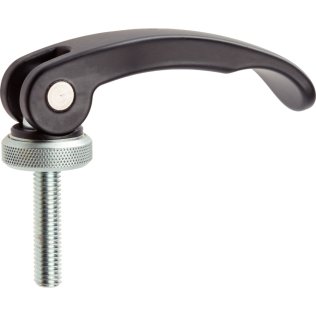Pârghii excentrice rapide, cu şurub/cu filet exterior, reglabil | l=63 mm / d2=M5 / h1 max.=16 mm / oțel | 23390.0130