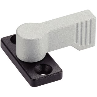 Mâner rotativ, tip fluture, unisens/cu flanşă înşurubabilă | d1=17 mm / l1=55 mm / argintiu | 24101.0204