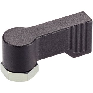 Mâner rotativ, tip fluture, unisens/cu filet interior | d1=17 mm / l1=40 mm / negru | 24101.0232