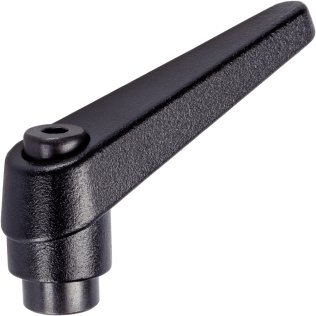 Manetă de fixare ajustabilă, cu filet interior | d1=14 mm / d2=M6 / negru | 24400.0124
