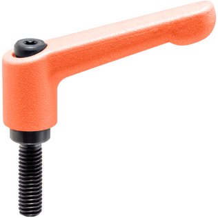 Manetă de fixare ajustabilă, cu şurub | d1=13 mm / d2=M4 / l1=32 mm / portocaliu | 24400.0026