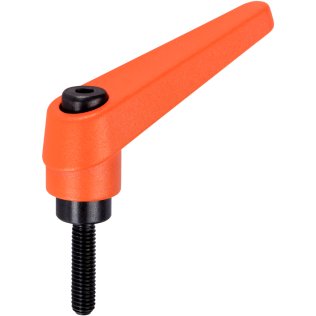 Manetă de fixare ajustabilă, cu şurub | d1=14 mm / d2=M6 / l1=16 mm / portocaliu | 24400.0141