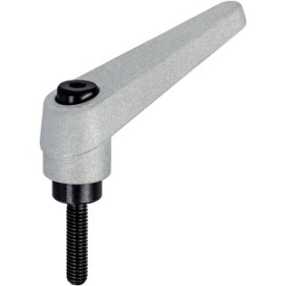 Manetă de fixare ajustabilă, cu şurub | d1=14 mm / d2=M5 / l1=12 mm / argintiu | 24400.0043