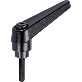 Manetă de fixare ajustabilă, cu şurub | d1=30 mm / d2=M16 / l1=80 mm / negru | 24400.0684