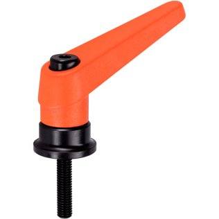 Manetă de fixare ajustabilă, cu rulment axial, cu şurub | d1=22 mm / d2=M8 / l1=21 mm / portocaliu | 24420.0130