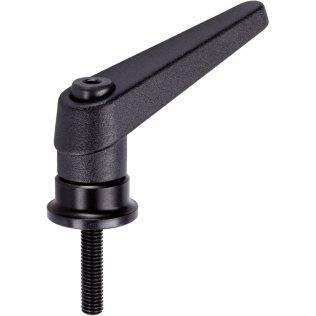 Manetă de fixare ajustabilă, cu rulment axial, cu şurub | d1=22 mm / d2=M8 / l1=21 mm / negru | 24420.0132