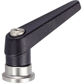 Manetă de fixare ajustabilă, cu rulment axial din oţel inoxidabil, cu filet interior | d1=18 mm / d2=M6 / negru | 24420.1012