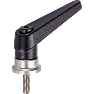Manetă de fixare ajustabilă, cu rulment axial din oţel inoxidabil, cu şurub | d1=30 mm / d2=M12 / l1=85 mm / negru | 24420.1386