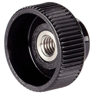 Piuliţe moletate, plastic/bucșă din oțel inoxidabil | d1=M5 / oțel inoxidabil | 24820.0205