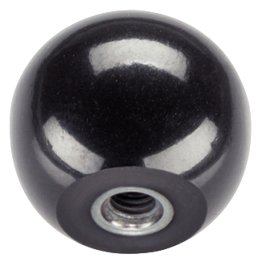Maner sferic, DIN 319/cu bucşă filetată, forma E | d1=25 mm / negru | 24560.0125