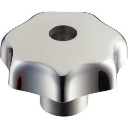 Mânere tip stea, DIN 6336 metal neferos/cu filet, cu gaură de trecere, forma D | d1=50 mm / polizat | 24660.0750