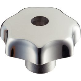 Mânere tip stea, DIN 6336 metal neferos/cu filet, cu gaură de trecere, forma D | d1=63 mm / polizat | 24660.0763