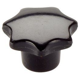 Mânere tip stea, DIN 6336 material plastic/cu bucşă filetată, forma K | d1=80 mm / oțel | 24670.0280