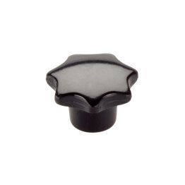 Mânere tip stea, DIN 6336 material plastic/cu bucşă filetată, forma K | d1=63 mm / oțel inoxidabil | 24670.1263