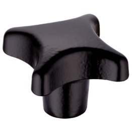 Mânere palmiforme, DIN 6335 fontă, cu acoperire plastică/cu gaură înfundată, netedă, forma C | d1=50 mm / negru | 24620.0650