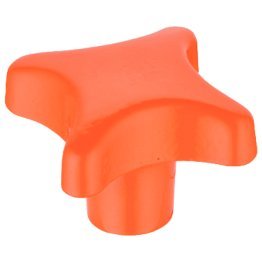 Mânere palmiforme, DIN 6335 fontă, cu acoperire plastică/cu gaură înfundată filetată, forma E | d1=50 mm / portocaliu | 24620.0551