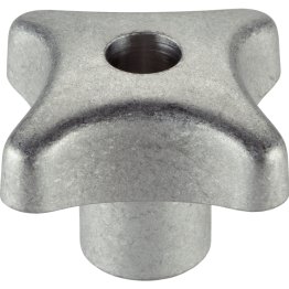 Mânere palmiforme, DIN 6335 metal neferos/cu filet, cu gaură de trecere, forma D | d1=63 mm / nepolizat | 24630.0363