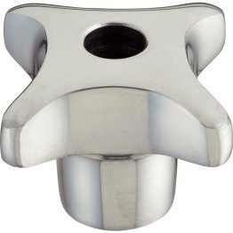 Mânere palmiforme, DIN 6335 metal neferos/cu filet, cu gaură de trecere, forma D | d1=80 mm / polizat | 24630.0780