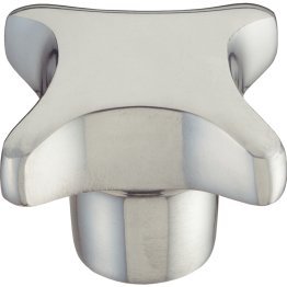 Mânere palmiforme, DIN 6335 metal neferos/cu gaură înfundată filetată, forma E | d1=80 mm / polizat | 24630.0880