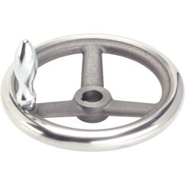Roţi de manevră, DIN 950 fontă/cu nut, cu mâner fix EH 24450., asamblat, forma N-F/G (anterior F 3) | d1=140 mm / d2=14 mm | 24580.0515