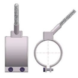 Rezistenta electrica duza injectie DHB 20 MS manta alama, izolatie mica, racord radial R45 D1=32 mm