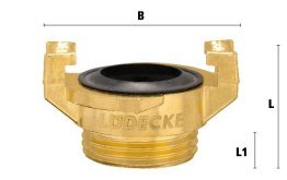 Cuplaj cu gheare cu filet exterior GEKA GKA filet G 1 1/2 mm