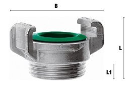 Cuplaj cu gheare din INOX cu filet exterior GEKA Plus GKA SS furtun G 1" inch