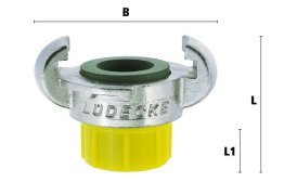 Cuplaj cu gheare cu filet exterior DIN 3489 din INOX 1.4401 filet G 1/2" inch