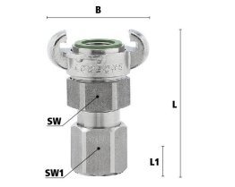 Cupla de siguranta cu gheare MODY DIN 3289 cu filet interior din INOX 1.4401 filet G 1/2" inch