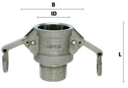 Racord mama cu filet exterior cupla rapida KAMLOK DIN EN 14 420-7 din INOX 1.4401 DN=100 mm