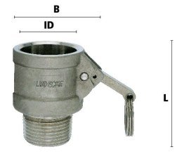 Racord mama cu filet exterior cupla rapida KAMLOK DIN EN 14 420-7 din INOX 1.4401 DN=15 mm