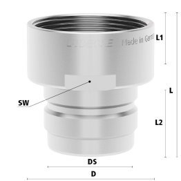 Cupla tata SoftFlow cu filet interior din INOX 1.4305 filet G 1 1/2"inch