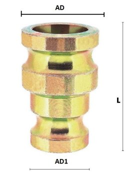 Cupla reductie tata-tata racord pentru mortar L=100 mm