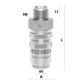 Cupla rapida racire matrita cu filet exterior drept Seria ESHME DN 6 din INOX 1.4305 filet G 1/4