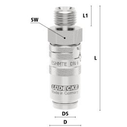 Cupla rapida racire matrita filet exterior drept Seria TempSecure ESHMTE DN 6 din INOX 1.4305 filet M 14x1.5