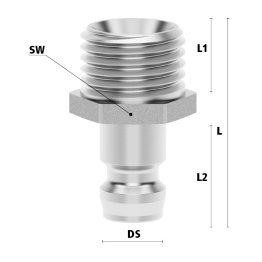 Racord cu filet exterior cupla rapida racire matrita Seria ESHME si ESHMTE DN 6 din INOX 1.4305 filet G 3/8"