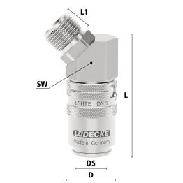 Cupla rapida racire matrita filet exterior 45° Seria ESHTE DN 9 din INOX 1.4305 filet G 3/8"