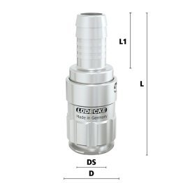 Cupla rapida racire matrita racord furtun drept Seria TempSecure ESHGTE DN 13 din INOX 1.4305 cu ventil