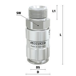 Cupla rapida racire matrita cu filet exterior TempSecure Seria ESHGTE DN 13 din INOX 1.4305 filet G1/2"